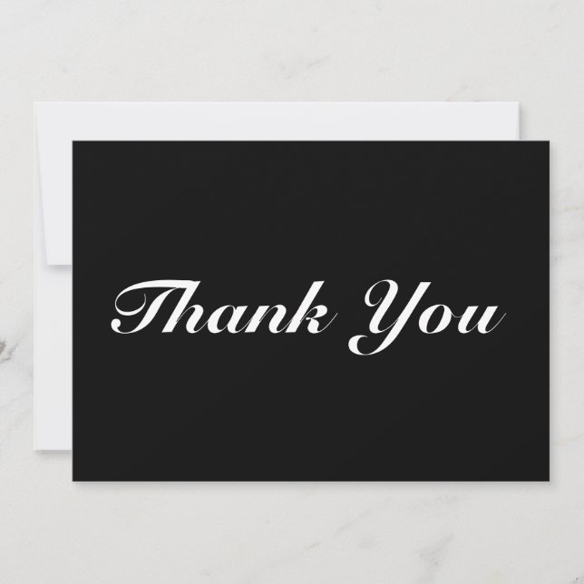 Merci, script noir blanc élégant carte de note (Devant)