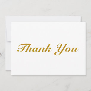 Merci script or foncé blanc élégant carte de note