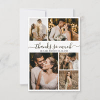 Merci Script Photo Collage Mariage Carte de remerc
