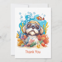 Merci Shih Tzu Chien Plongée en Apnée Récif de Cor