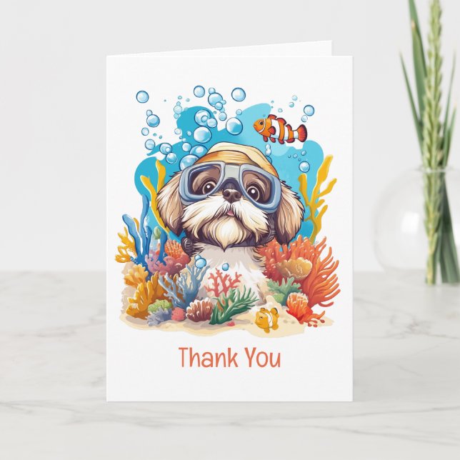 Merci Shih Tzu Chien Snorkeling Corail Reef (Devant)