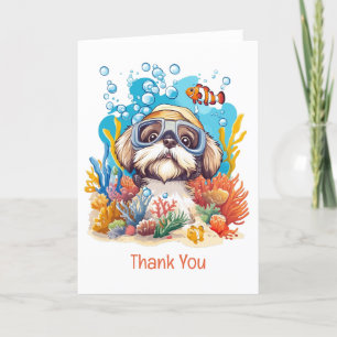 Merci Shih Tzu Chien Snorkeling Corail Reef