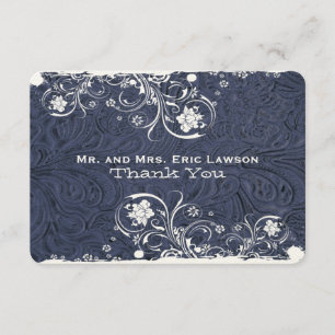 Merci simili cuir bleu rustique de fantaisie