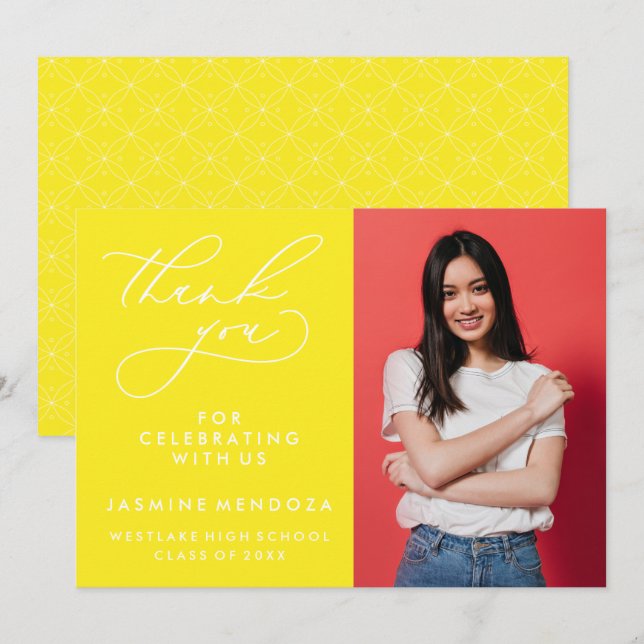 MERCI SIMPLE DE GRADUATION DE CALLIGRAPHIE SIMPLE (Devant / Derrière)