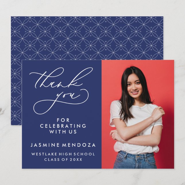 MERCI SIMPLE DE GRADUATION DE CALLIGRAPHIE SIMPLE (Devant / Derrière)