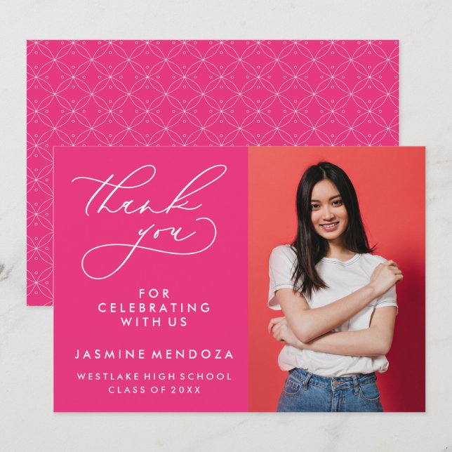 MERCI SIMPLE DE GRADUATION DE CALLIGRAPHIE SIMPLE (Devant / Derrière)