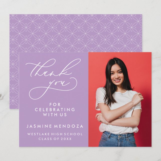 MERCI SIMPLE DE GRADUATION DE CALLIGRAPHIE SIMPLE (Devant / Derrière)