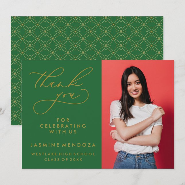 MERCI SIMPLE DE GRADUATION DE CALLIGRAPHIE SIMPLE (Devant / Derrière)