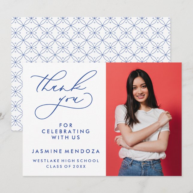 MERCI SIMPLE DE GRADUATION DE CALLIGRAPHIE SIMPLE (Devant / Derrière)