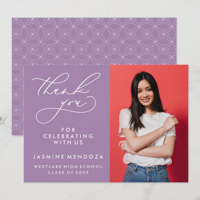 MERCI SIMPLE DE GRADUATION DE CALLIGRAPHIE SIMPLE (Devant / Derrière)