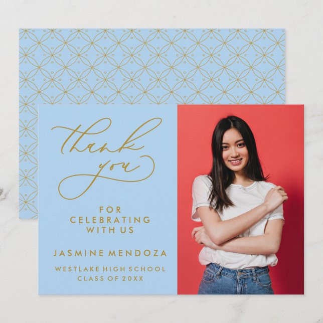 MERCI SIMPLE DE GRADUATION DE CALLIGRAPHIE SIMPLE (Devant / Derrière)