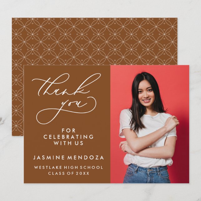 MERCI SIMPLE DE GRADUATION DE CALLIGRAPHIE SIMPLE (Devant / Derrière)