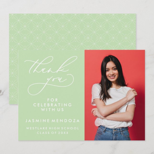 MERCI SIMPLE DE GRADUATION DE CALLIGRAPHIE SIMPLE (Devant / Derrière)