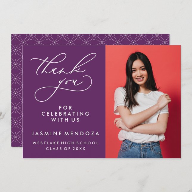 MERCI SIMPLE DE GRADUATION DE CALLIGRAPHIE SIMPLE (Devant / Derrière)