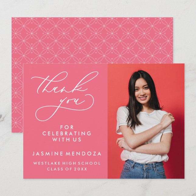 MERCI SIMPLE DE GRADUATION DE CALLIGRAPHIE SIMPLE (Devant / Derrière)