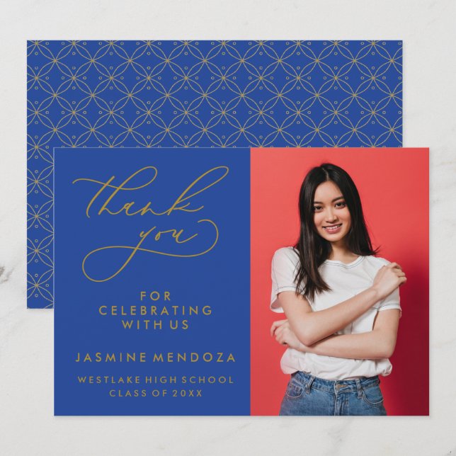 MERCI SIMPLE DE GRADUATION DE CALLIGRAPHIE SIMPLE (Devant / Derrière)