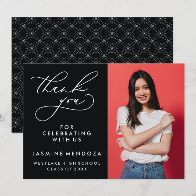 MERCI SIMPLE DE GRADUATION DE CALLIGRAPHIE SIMPLE (Devant / Derrière)