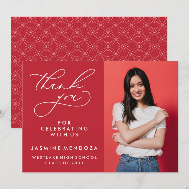 MERCI SIMPLE DE GRADUATION DE CALLIGRAPHIE SIMPLE (Devant / Derrière)