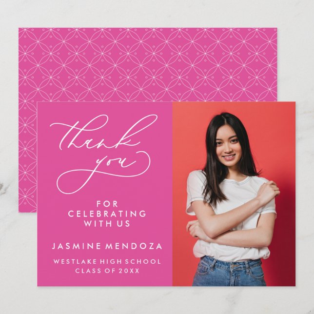 MERCI SIMPLE DE GRADUATION DE CALLIGRAPHIE SIMPLE (Devant / Derrière)