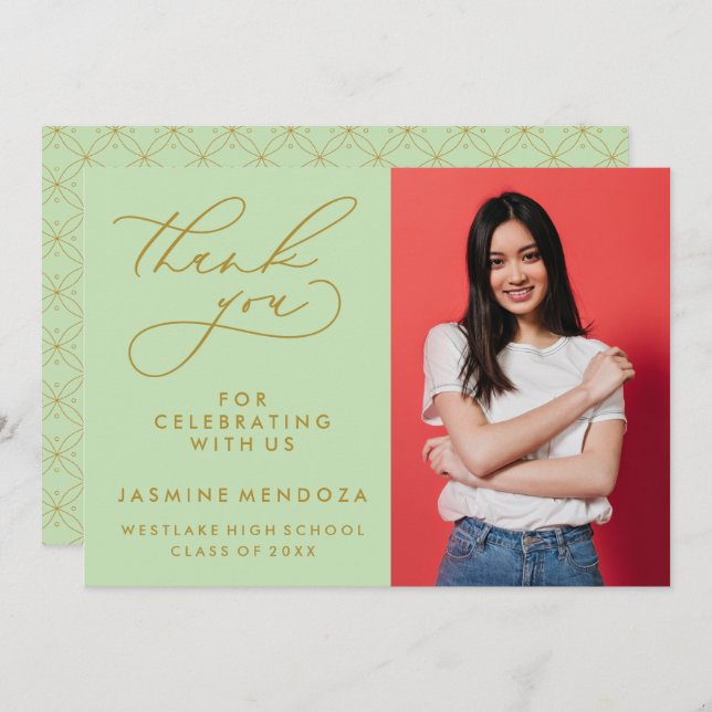 MERCI SIMPLE DE GRADUATION DE CALLIGRAPHIE SIMPLE (Devant / Derrière)