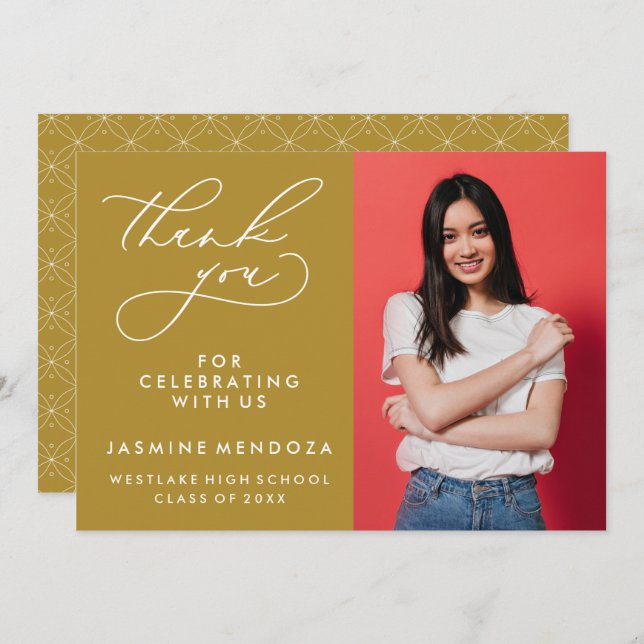 MERCI SIMPLE DE GRADUATION DE CALLIGRAPHIE SIMPLE (Devant / Derrière)