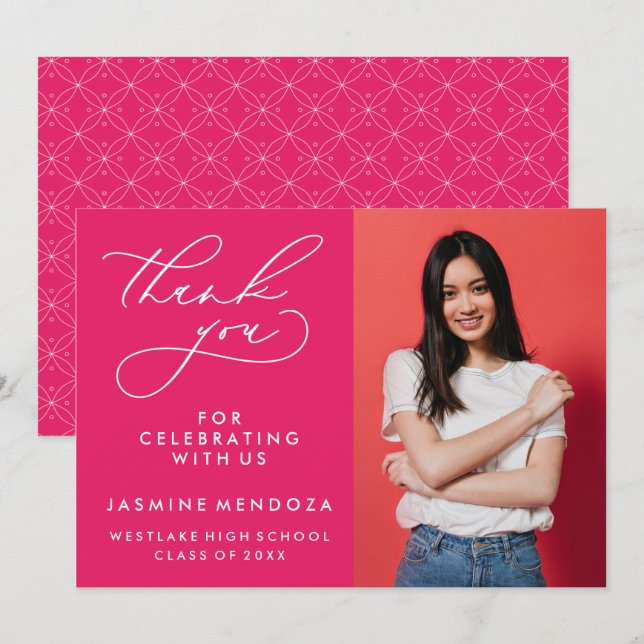 MERCI SIMPLE DE GRADUATION DE CALLIGRAPHIE SIMPLE (Devant / Derrière)