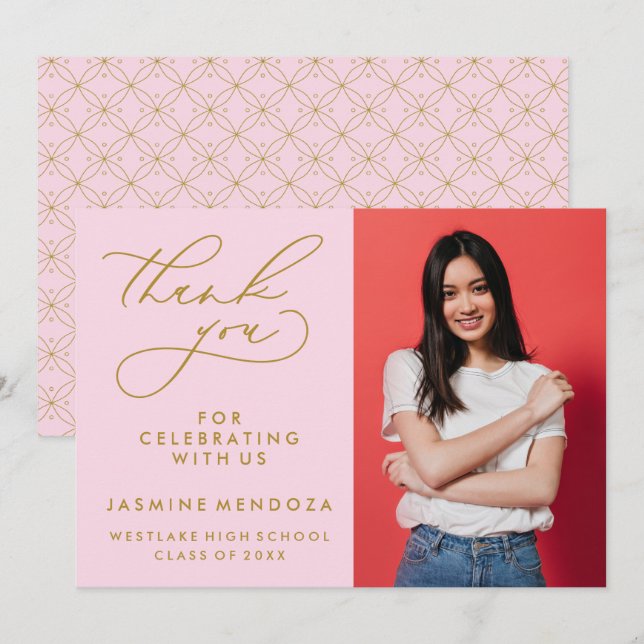 MERCI SIMPLE DE GRADUATION DE CALLIGRAPHIE SIMPLE (Devant / Derrière)