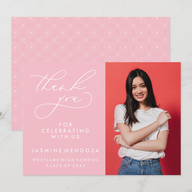 MERCI SIMPLE DE GRADUATION DE CALLIGRAPHIE SIMPLE (Devant / Derrière)