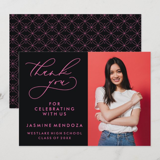 MERCI SIMPLE DE GRADUATION DE CALLIGRAPHIE SIMPLE (Devant / Derrière)