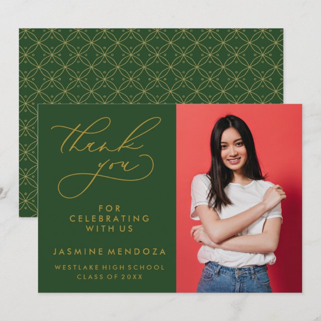 MERCI SIMPLE DE GRADUATION DE CALLIGRAPHIE SIMPLE (Devant / Derrière)