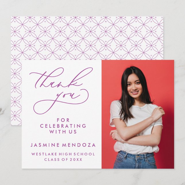 MERCI SIMPLE DE GRADUATION DE CALLIGRAPHIE SIMPLE (Devant / Derrière)