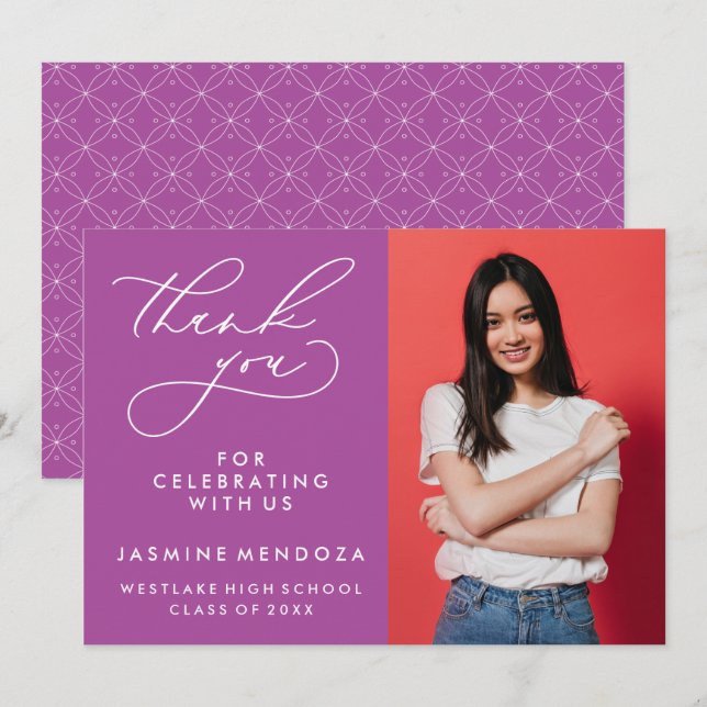 MERCI SIMPLE DE GRADUATION DE CALLIGRAPHIE SIMPLE (Devant / Derrière)