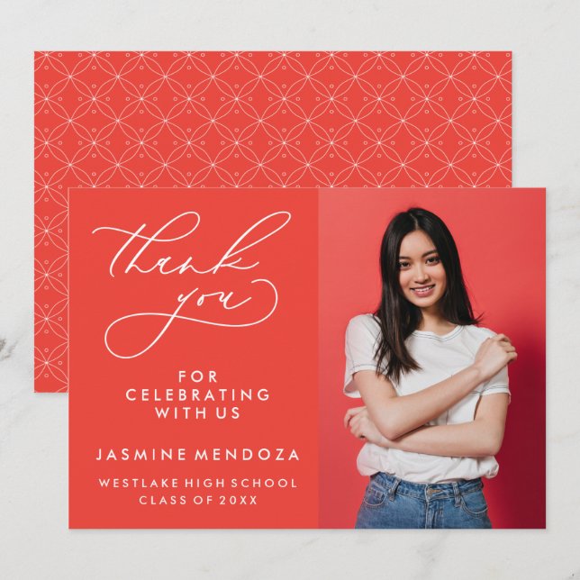 MERCI SIMPLE DE GRADUATION DE CALLIGRAPHIE SIMPLE (Devant / Derrière)