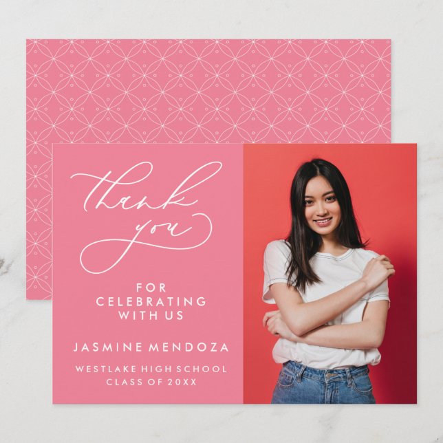 MERCI SIMPLE DE GRADUATION DE CALLIGRAPHIE SIMPLE (Devant / Derrière)