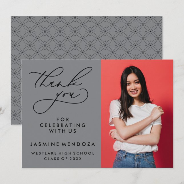 MERCI SIMPLE DE GRADUATION DE CALLIGRAPHIE SIMPLE (Devant / Derrière)