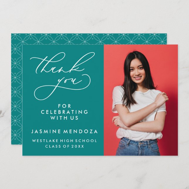 MERCI SIMPLE DE GRADUATION DE CALLIGRAPHIE SIMPLE (Devant / Derrière)