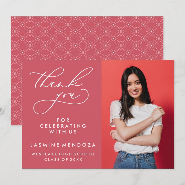 MERCI SIMPLE DE GRADUATION DE CALLIGRAPHIE SIMPLE (Devant / Derrière)