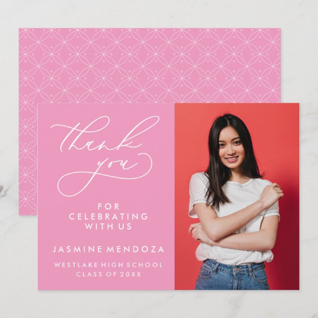 MERCI SIMPLE DE GRADUATION DE CALLIGRAPHIE SIMPLE (Devant / Derrière)