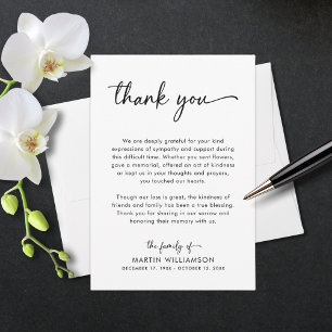 Merci simple de script funéraire