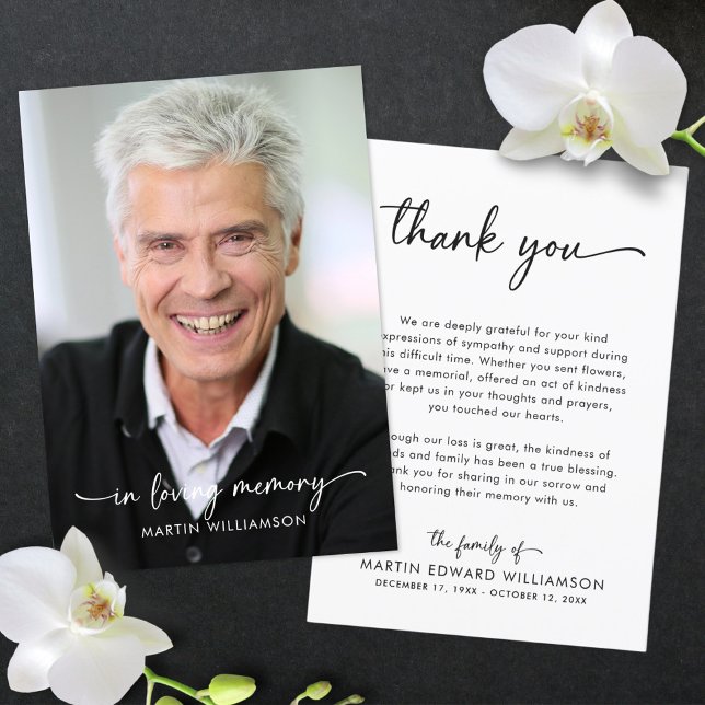 Merci simple de script photo funéraire (Créateur téléchargé)