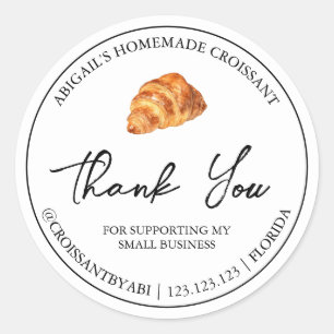 Merci simple fait maison Croissant Étiquette