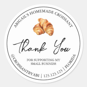 Merci simple fait maison Croissant Étiquette