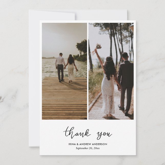 Merci simple Script Mariage deux photos (Devant)