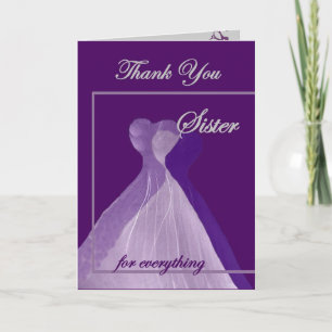 Merci SISTER Matron d'honneur PURPLE Gowns