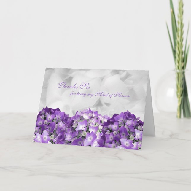 Merci Soeur Maid of Honor Carte personnalisée (Devant)