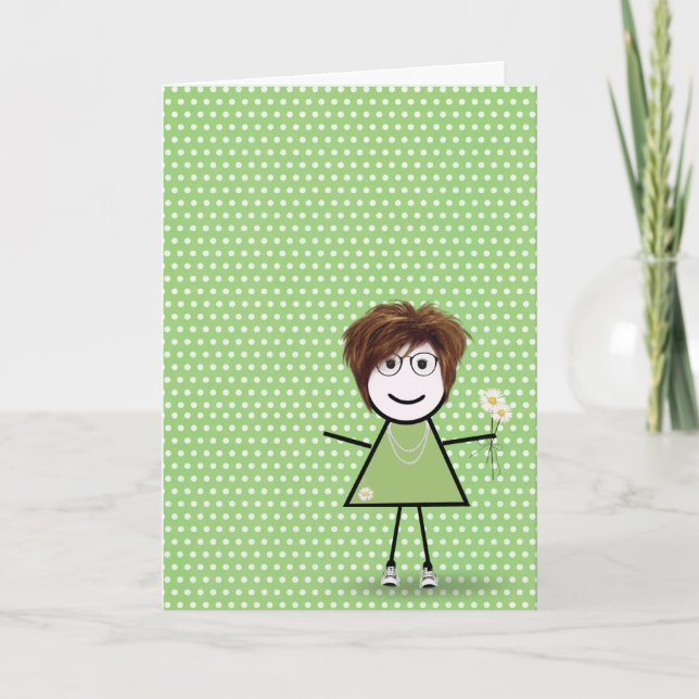 Merci Stick Girl avec des marguerites (Devant)