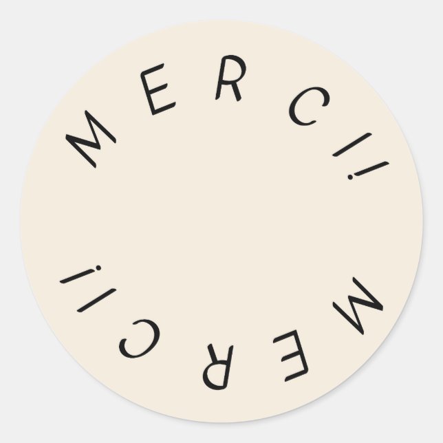 Merci ! Sticker minimaliste en Merci de conception (Devant)