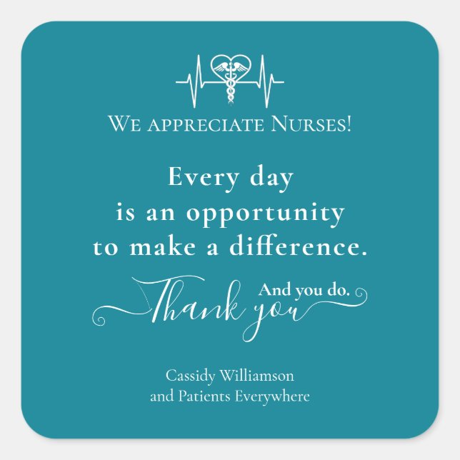 Merci Sticker Patient à Nurse Personnalisé (Devant)