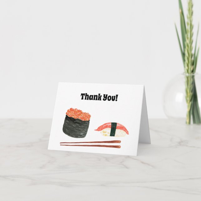 Merci ! Sushi à l'aquarelle Nourriture (Devant)