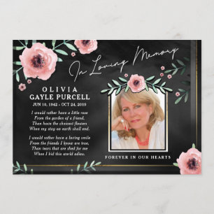 Merci Sympathie Black & Rose Floral Carte photo
